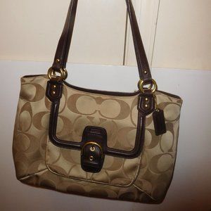 Coach Women’s Khaki Brown Campbell Signature Belle Tote/Handbag—G1382-F25294